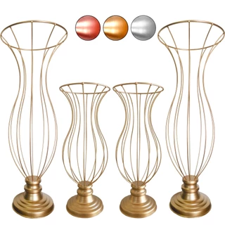 4 Vasos Jarros Armação Para Pedrarias Ou pérolas Kit Decoração Luxo Casamento Festas