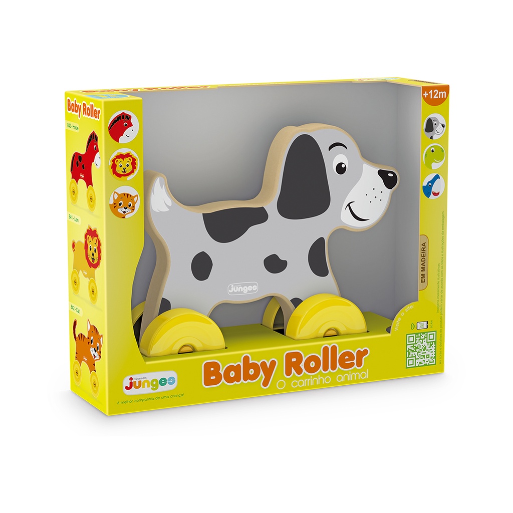 Carrinho Baby Roller Dog em Madeira MDF, Junges Shopee Brasil