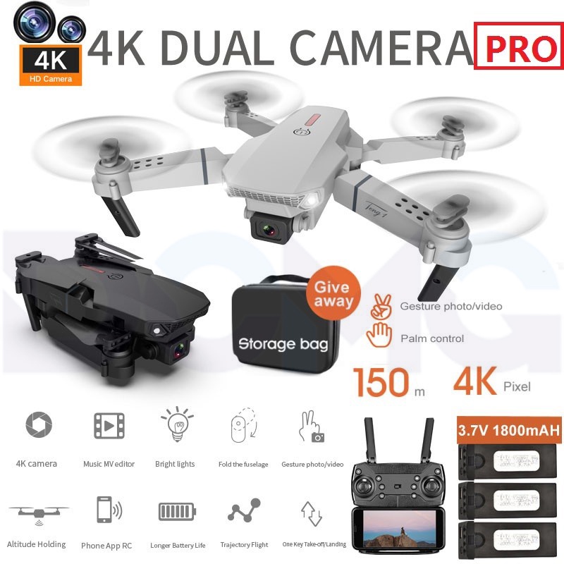 E88 Pro Novo Drone WIFI Com ngulo Amplo HD 4K 1080P Altura Do De