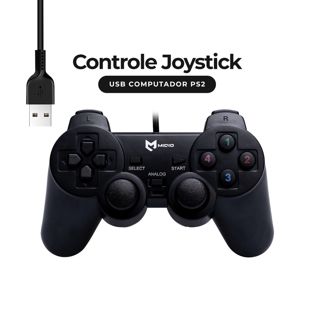 Controle Joystick Games Console e Computador Entrada Usb Pc Ps2