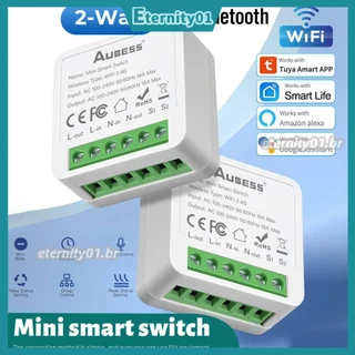 16A Tuya Smart Switch 2 Way Control Wifi MINI Home Automation Sensor Funciona Com Alexa Google ETE01r