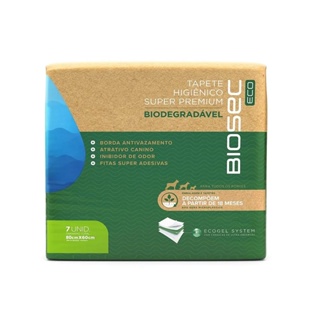 Tapete Higiênico Para Cães Biosec Eco 80x60cm com 7 Unidades