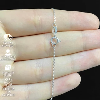 Pulseira Delicada  Cadeado 1,2mm Banhada a Prata em Oferta na Shopee