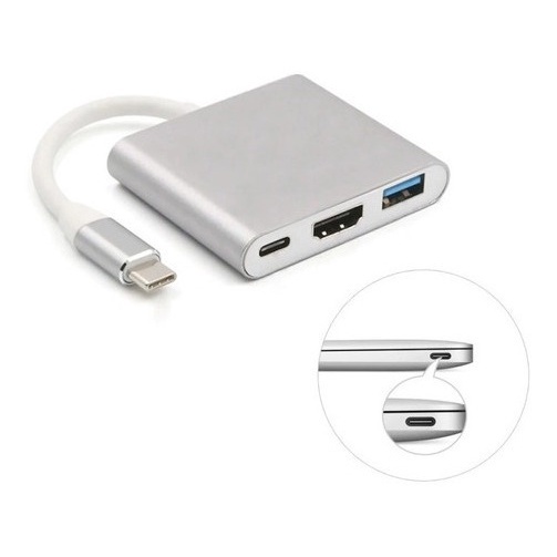 Adaptador Tipo C Para Hdmi 4k Usb 3.0 Hub Macbook Air P