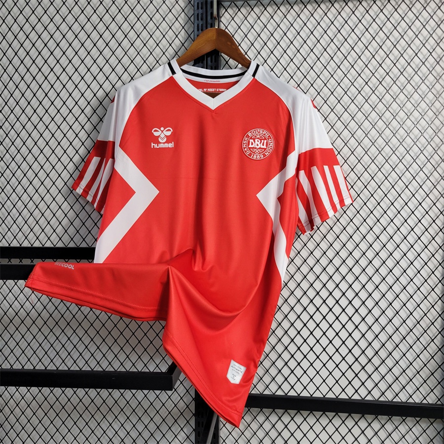 Nova Dinamarca Camisa Nacional De Futebol Vermelho Masculino