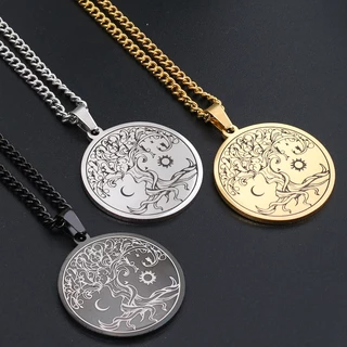 Viking Rune Fashion Árvore Da Vida Pingente De Aço Inoxidável Acessórios De Jóias Para Homens