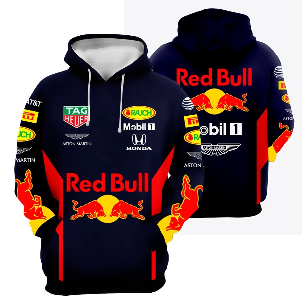 Moletom Blusa De Frio Red Bull Sublimação Full Poliéster azul marinho