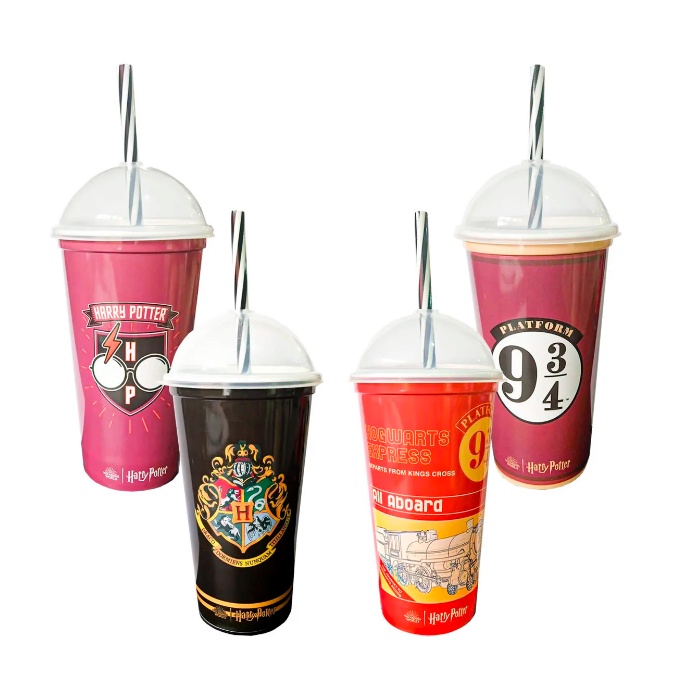 Copo Canudo De Plástico Shake Harry Potter- Sortidos