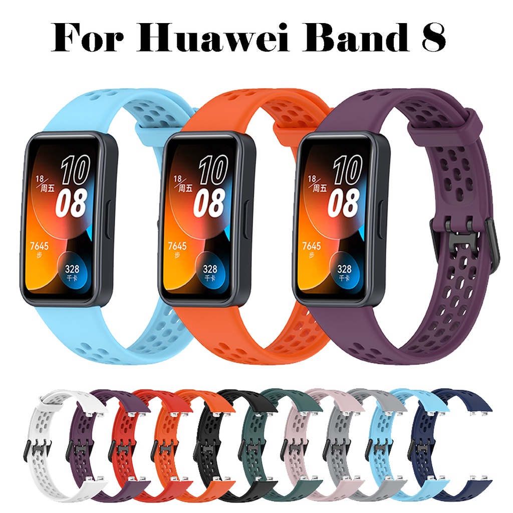 Pulseira De Relógio De Silicone Para Huawei Band 8 Classic Colorful Replacement Wristband Smartwatch Inteligente Com Ajustável E Confortável