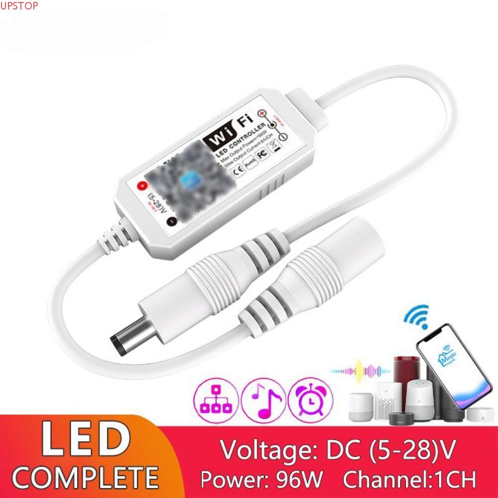 Controlador De Fita LED UPSTOP , Controle De Voz Dimmer Monocromático , Home Mini DC5-28V WiFi Inteligente Para Fitas 5050 3528 COB