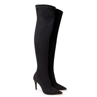 Bota Camurça Stretch Preto Cano Longo 20.35_2