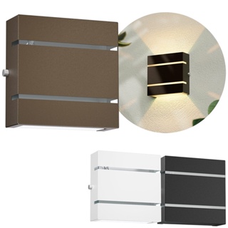 Kit 3 Arandela Sona 2 Frisos 12 X 12 X 4cm Bivolt Externo