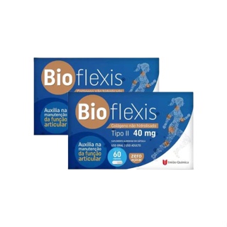 BioFlexis Colágeno Tipo II 40mg Não Hidrolisado Suplemento Alimentar C/60 Cápsulas Kit C/2