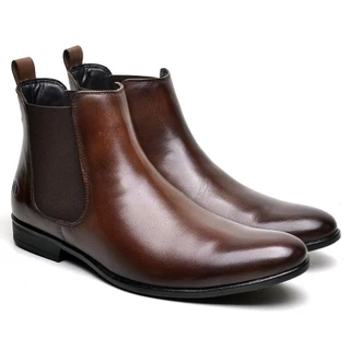 Bota Chelsea Manutt em Couro Elegante Clássica
