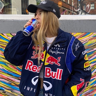 Jaqueta couro 2024 red bull