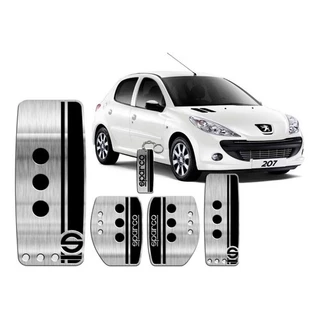 Pedaleira + Descanso Aço Inox Peugeot P/ 206 207 208