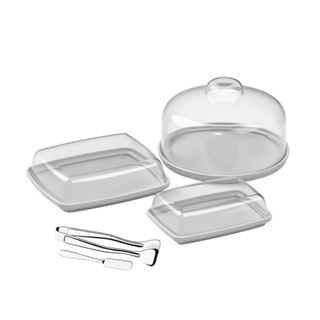 Kit Café da Manhã Coza Cozy 5 Peças Cinza Frio