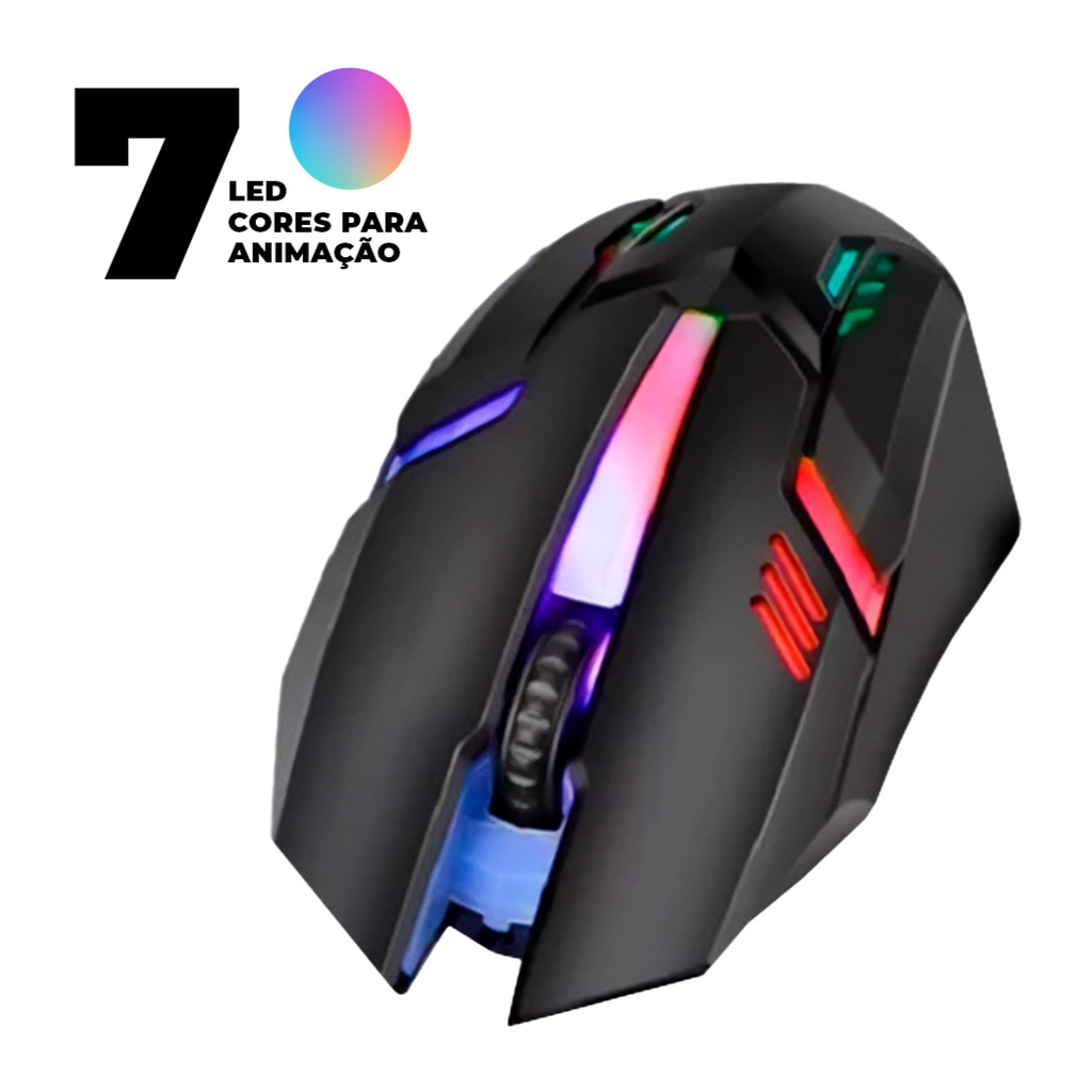 Mouse Gamer Usb Com Fio Luminoso Rgb Pc Computador + Mouse Pad