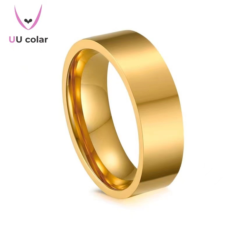 Anel de aço de tungstênio de corpo leve e simples, ouro atmosférico, masculino, feminino, anel de ouro de tungstênio, anel de personalidade