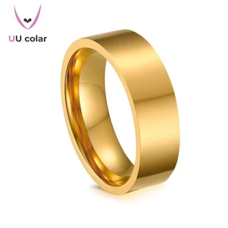 Anel de aço de tungstênio de corpo leve e simples, ouro atmosférico, masculino, feminino, anel de ouro de tungstênio, anel de personalidade