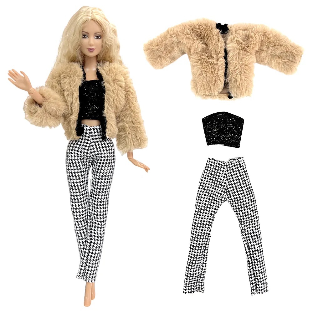 Barbie Boneca Roupas Conjunto roupas de moda conjunto para presente menina  85 Pcs 10 Pacotes 75 Pcs