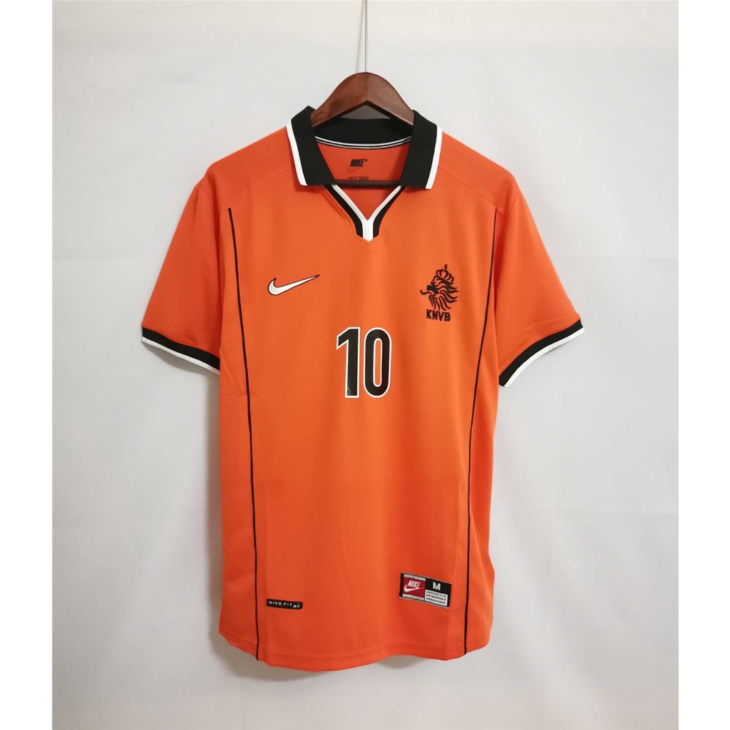 22/23 Camiseta De Time Holanda Knvb Preto/laranja Masculina Casual+esporte.