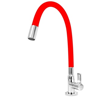 Torneira Cozinha Mesa Flexível Luxo Color Red C-65