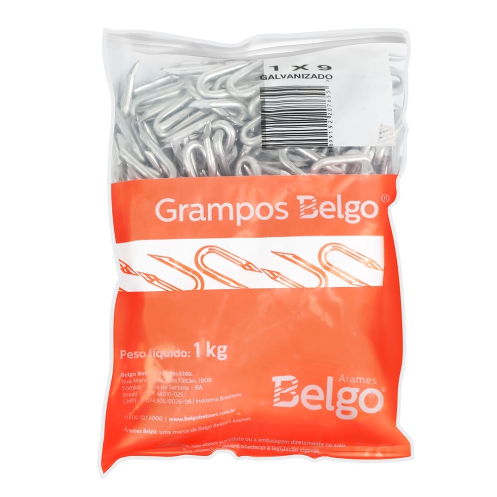 GRAMPO CERCA GALVANIZADO 1X9 KG BELGO CX/20 | Shopee Brasil