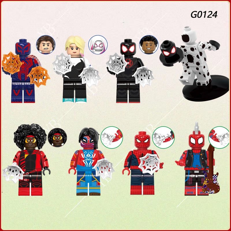 Brinquedos Infantis Série Super Britânica Homem-Aranha Minifiguras De Blocos De Construção Punk Montados
