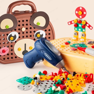 Caixa de ferramentas para reparo de crianças em toda a volta Parafusos feitos à mão Parafusos para desmontagem de bebês Brinquedos de reparo