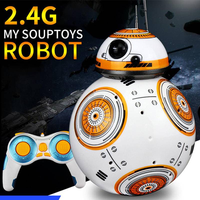 Robô Inteligente De Controle Remoto BB8 Ball Star War Upgrade RC BB-8 2.4G Ação Sonora Figura Droid 8 Modelo Kid Toy Gift