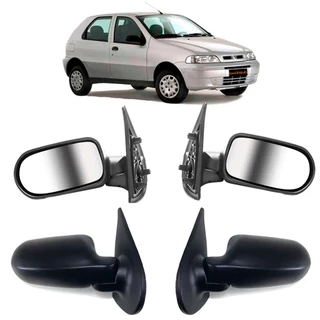Par de Retrovisor Palio Fire Strada somente para modelo 2 Portas Ano 1996 1997 1998 1999 2000 2001 2002 2003 2004 2005 2006 2007 2008 2009 2010 Sem controle interno
