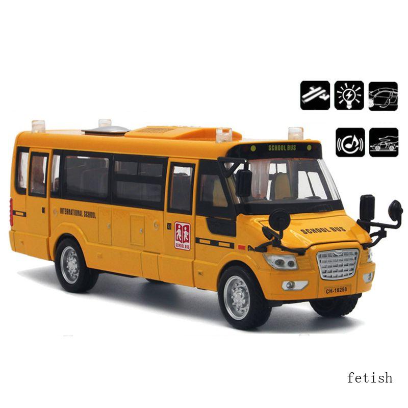 Brinquedo de ônibus escolar para crianças - 5 polegadas 2 conjunto de  veículos de jogo die-cast puxar para trás carro para crianças