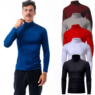 Camisa Manga Longa Gola Alta Proteção Uv Camiseta Térmica Unissex Cacharrel