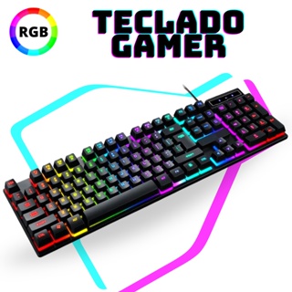Teclado Gamer Semi mecânico RGB LED Computador Pc Original profissional