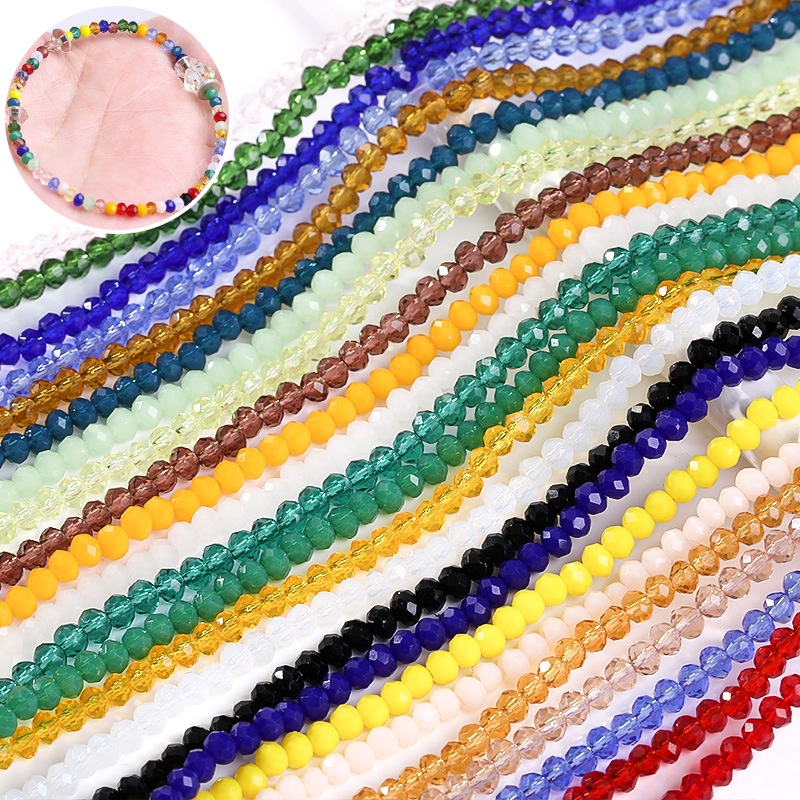 Contas Planas De Vidro De 170pcs De Cristal Com Um Diâmetro De 2mm São Adequadas Para Materiais De Jóias De Colar Pulseira