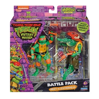 As Tartarugas Ninja - Pack 2 Bonecos - Mickey VS Leatherhead