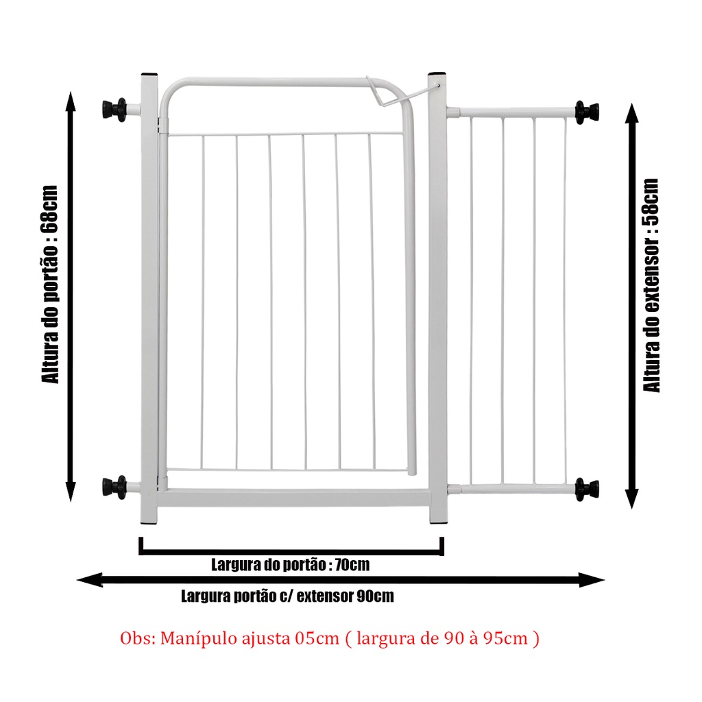 Imagem para P47 - Portão Pet Proteção Bebê Criança Cão
