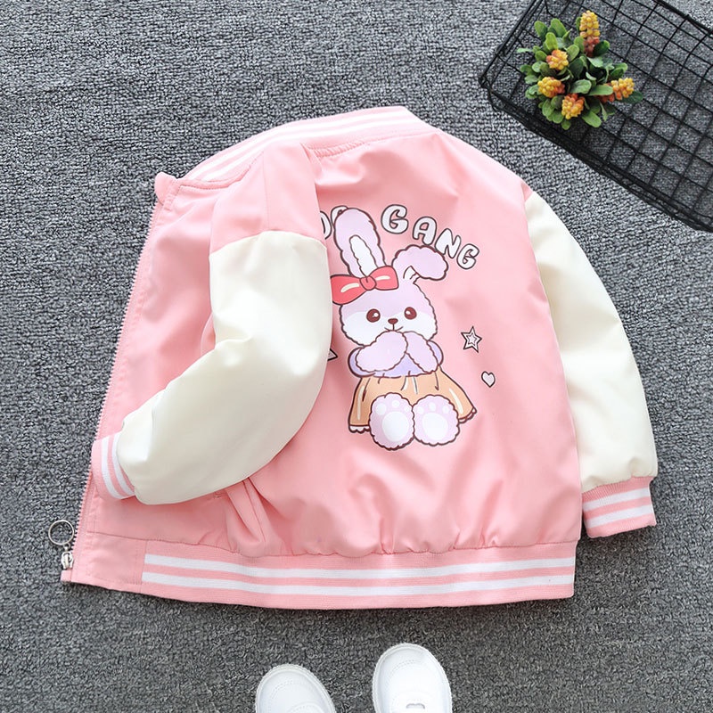 Casaco De Menina Fofo Coelho Roupa Baseball Primavera E Outono