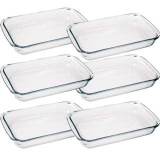 Conjunto de Assadeiras Marinex Retangular 2,2 Litros Média 6 Peças