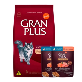 Ração Gran Plus Gatos Castrados Frango e Arroz - 10,1Kg + Surpresa