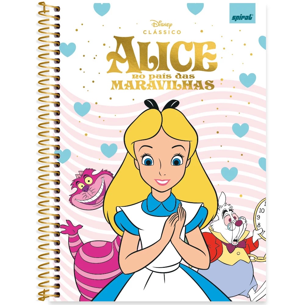 Caderno capa dura 1x1 80 folhas Alice no país das maravilhas | Shopee ...