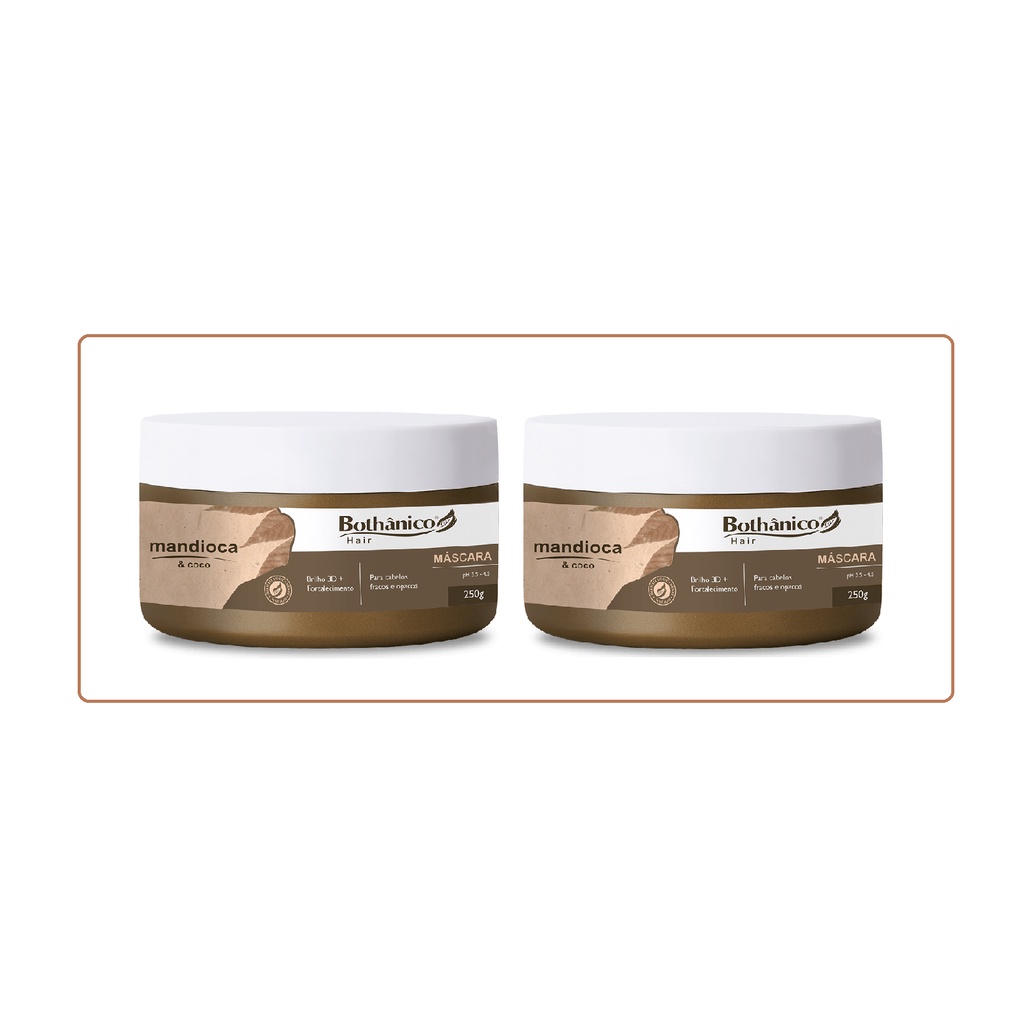 Kit 2 Máscara Mandioca E Coco Bot Hair 250G - Bothânico | Shopee Brasil