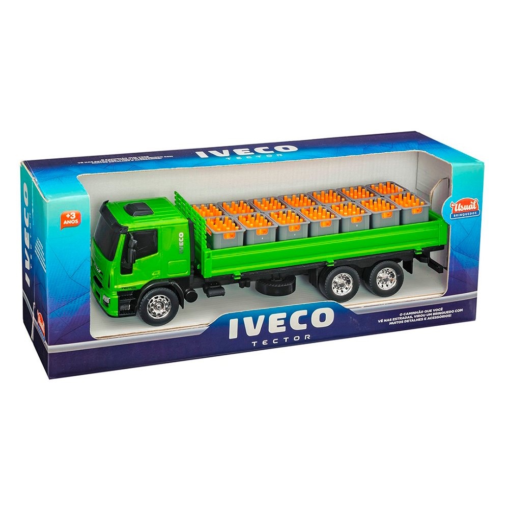 Brinquedo Trator New Holland C/Carreta Iveco 589 Usal Plastic