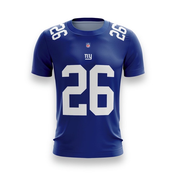 Camiseta Masculina 2022NFL New York Giants Saquon Barkley Azul