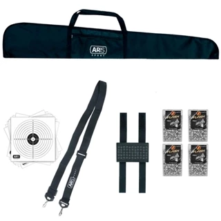 Capa de Proteger Simples AR15 Sport + Chumbinho Rossi Sport 5.5mm + Porta Chumbinhos AR15 Sport + Bandoleira AR15 Sport Preta 2 Pontas + Alvos de Papel 14x14