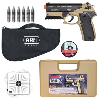 Pistola Airsoft Pressão Gamo Pt80 Desert 4.5+Tático 07