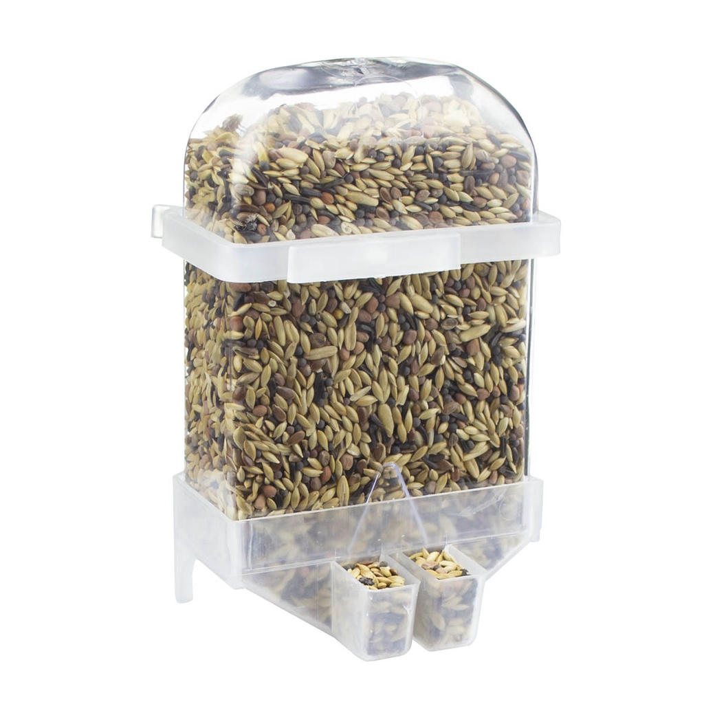 Comedouro Automático Contínuo Bifurcado 220ml - K12 Kotori - Alimentação de Pássaros e Aves