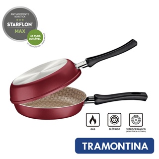 Omeleteira Loreto em Aluminio com Revestimento Interno e Externo em Antiaderente Starflon Max 20 cm Tramontina Tapioca Rap10