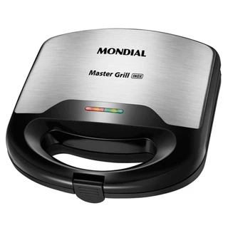 Sanduicheira Grill antiaderente 750 watts inox - S-20 - Mondial (110V)